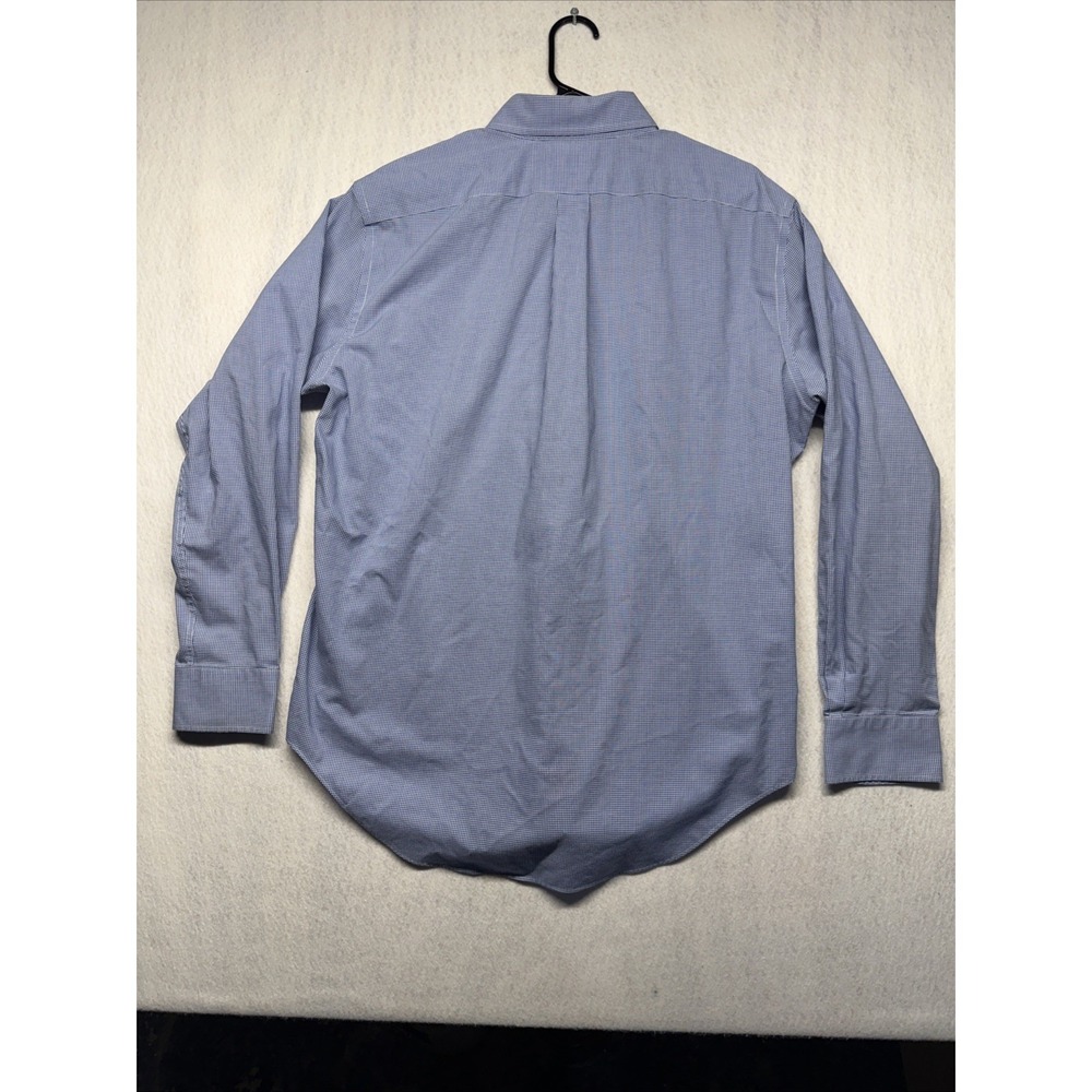 Lauren Ralph Lauren Mens 16 34/35 Classic Fit Blue Gingham Non Iron Dress Shirt - Picture 2 of 16
